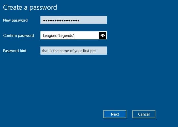 Automatic Win10 login Create new password