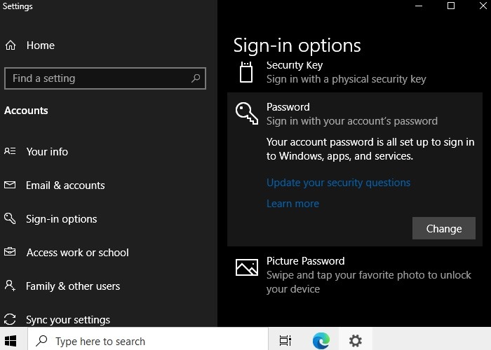 Win10 password enabled for auto login