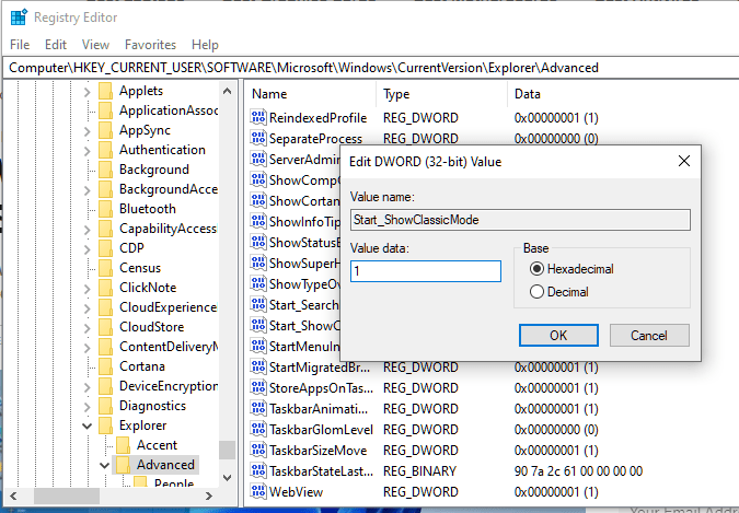 Le registre Windows pirate le menu Démarrer de Windows 11
