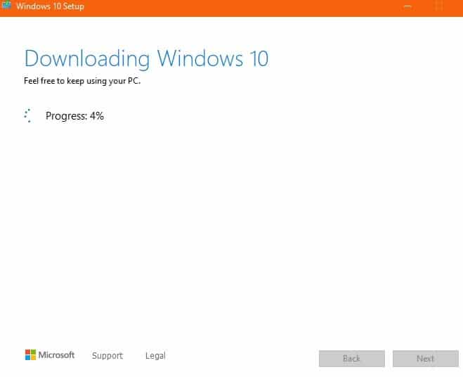 Téléchargement de l'installation propre de Windows10