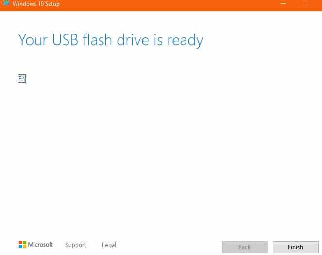 Windows10 Clean Install Usb Drive est prêt