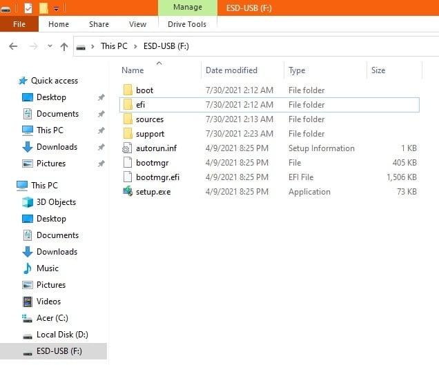 Windows10 Clean Install Installation Drive Ready