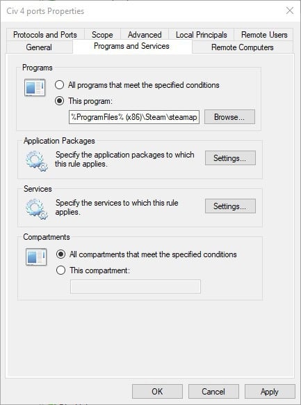 Configurer les services de programmes Windows 10 de redirection de port