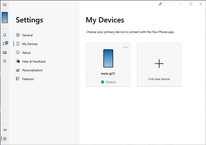 Partager des fichiers Android Windows Votre téléphone 2