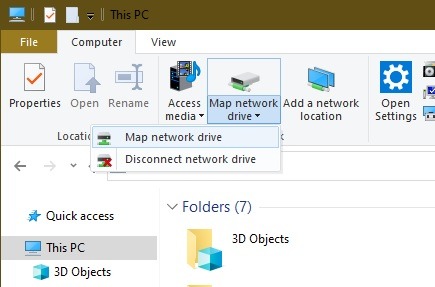 Comment mapper un lecteur Webdav dans Windows 10 Map Network Drop Down