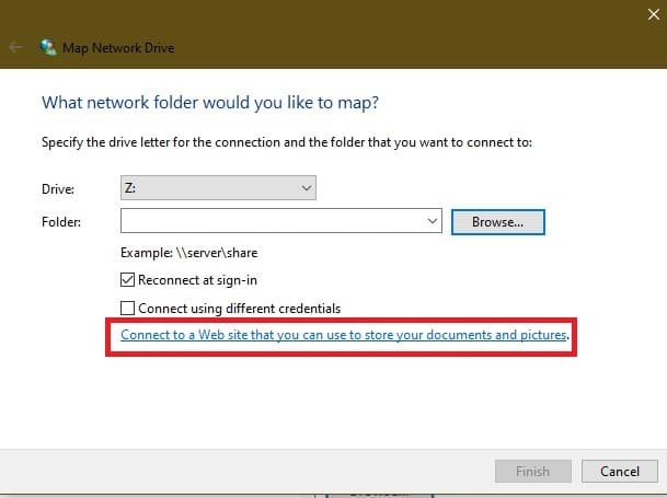 Comment mapper un lecteur Webdav dans Windows 10 Map Connect