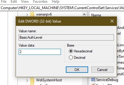 Comment mapper un lecteur Webdav dans le changement de registre de Windows 10