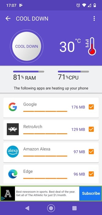 Téléphone Android surchauffe Cooling Master 2