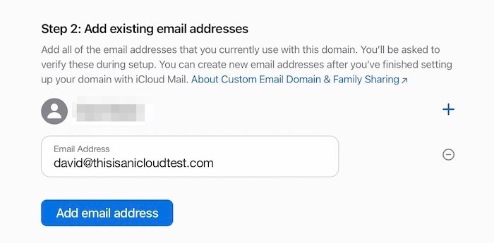 Icloud Mail Domaine personnalisé Ajouter un e-mail 1