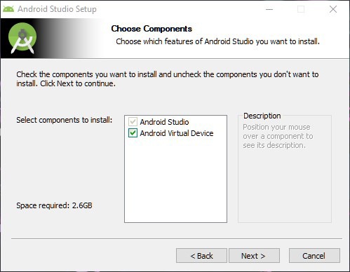Installer le programme d'installation du SDK Android Studio pour Windows 10