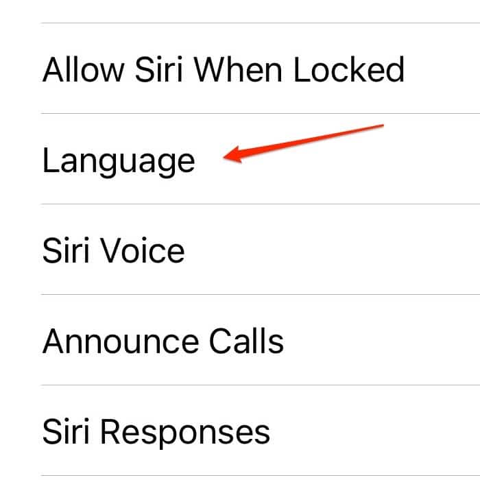 Paramètres de la langue de l'iPhone Siri
