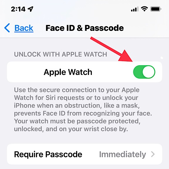 Identifiant de visage Apple Watch