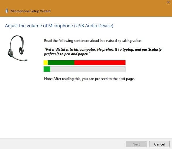 Ext Microphone Windows Réglage du volume du microphone