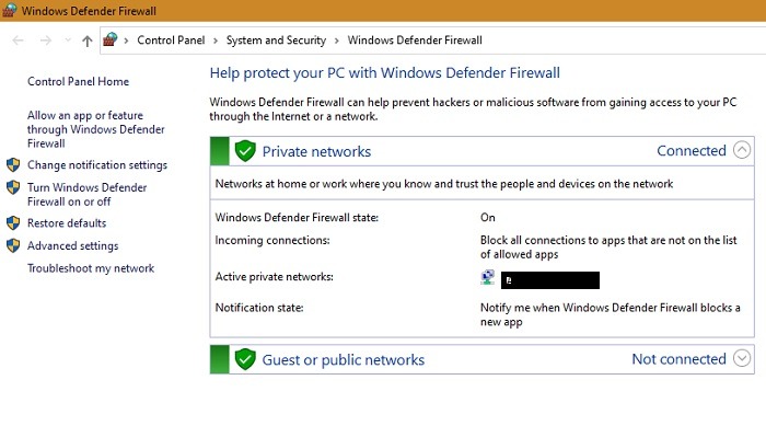 Activation de l'administrateur Windows Defender