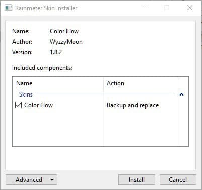Personnaliser le programme d'installation de Rainmeter pour Windows Desktop