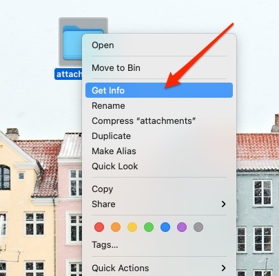 Capture d'écran montrant comment accéder à plus d'informations pour un fichier Mac