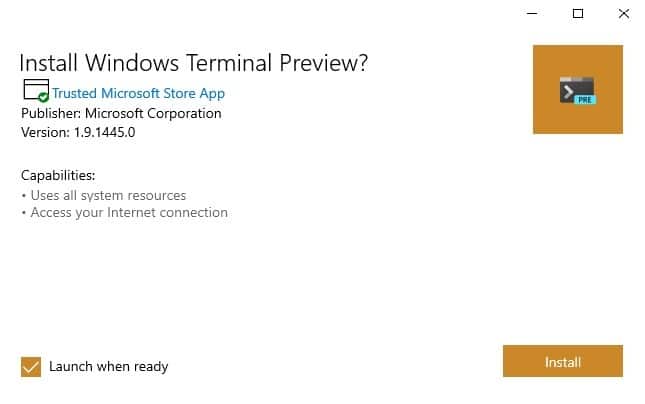 Installation de l'application Github du terminal Windows