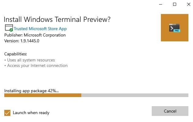 Terminal Windows Installation de l'application Github