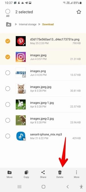Téléchargements Android Supprimer l'application Samsung My Files
