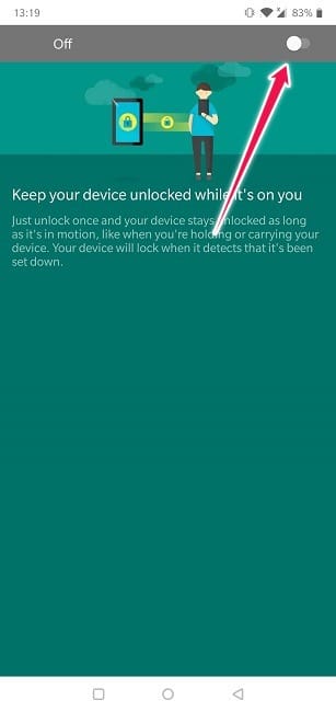 Comment configurer Smart Lock pour Android Activer la détection de corps