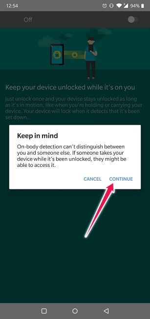 Comment configurer Smart Lock pour la détection de corps d'avertissement Android