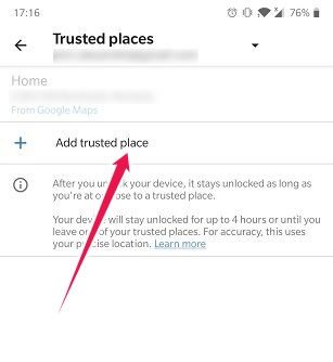 Comment configurer Smart Lock pour Android Ajouter un lieu de confiance