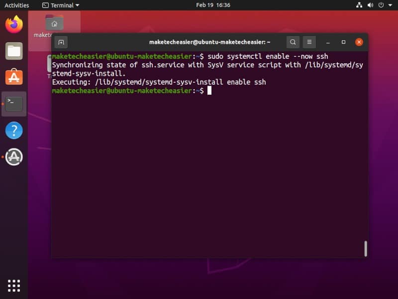 Activation de Ssh sur Ubuntu