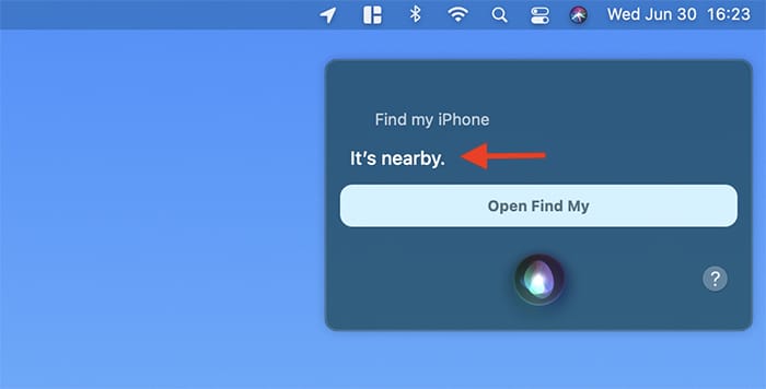 Trouver un Iphone Ipad à l'aide de Siri Ping à partir de Macos