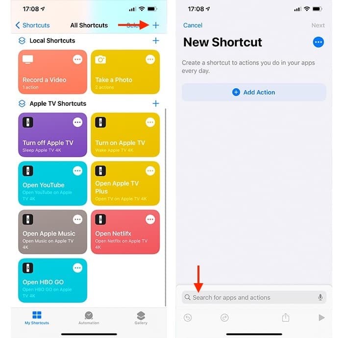 Créer des raccourcis Siri Créer de nouveaux