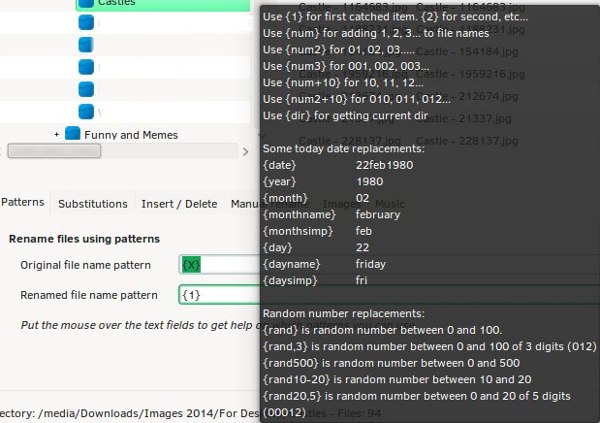 pyRenamer peut supprimer les accents et les symboles en double des noms de fichiers ;  remplacer n'importe quelle chaîne de texte par une autre ;  20 noms en majuscules, minuscules ou phrases ;  et insérer ou supprimer automatiquement des espaces et des traits de soulignement.  Les débutants l'adoreront car tout cela peut simplement être sélectionné dans la zone à onglets, prévisualisé dans la zone principale et confirmé en cliquant sur Renommer.  S'ils souhaitent expérimenter des modèles, pyRenamer fournit une aide-mémoire pour le rendre plus facile.