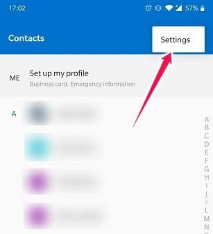 Importer Exporter des contacts sur les paramètres de contacts Android