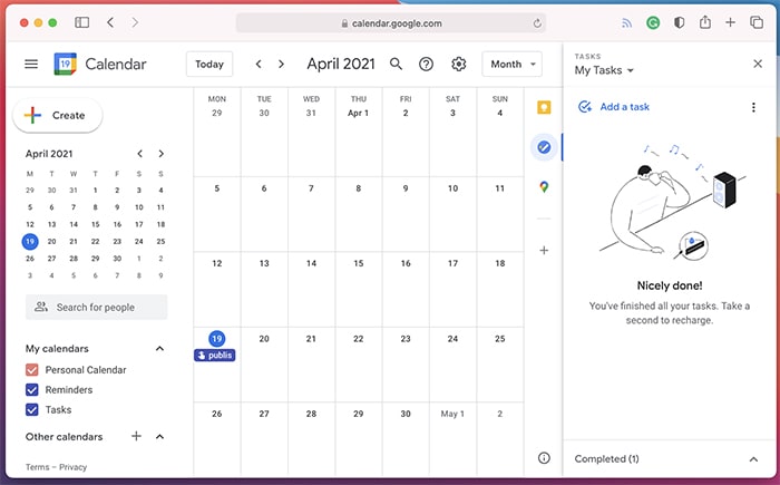 Meilleures applications de calendrier Mac Google Calendar