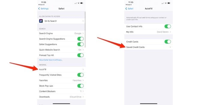 Comment utiliser la carte de crédit Iphone à remplissage automatique