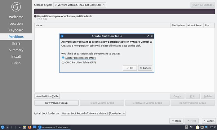 Lubuntu 20 10 Mte Review Partitionnement manuel