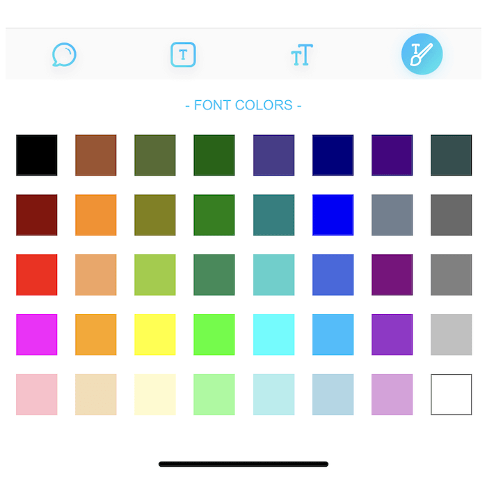Choisir une couleur dans FancyBubble pour changer la couleur de la bulle iMessage.
