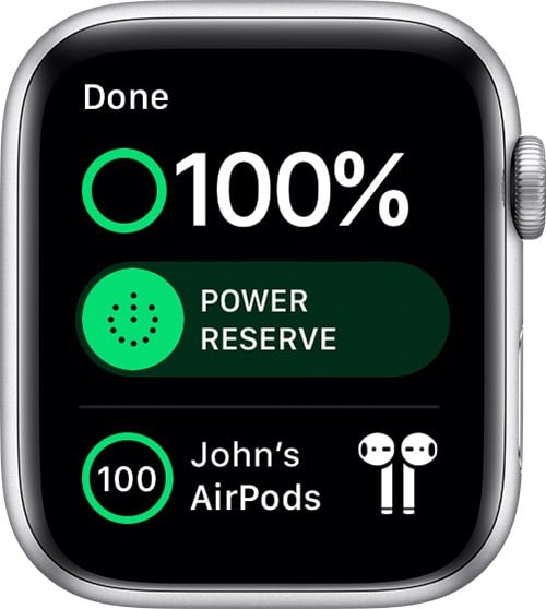 Vérifiez la durée de vie de la batterie des Airpods Apple Watch