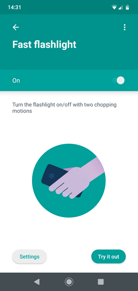 Activer la lampe de poche Android Gestes 1