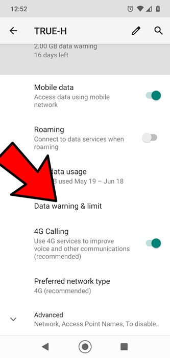 Les données mobiles ne fonctionnent pas, la limite d'avertissement des données Android