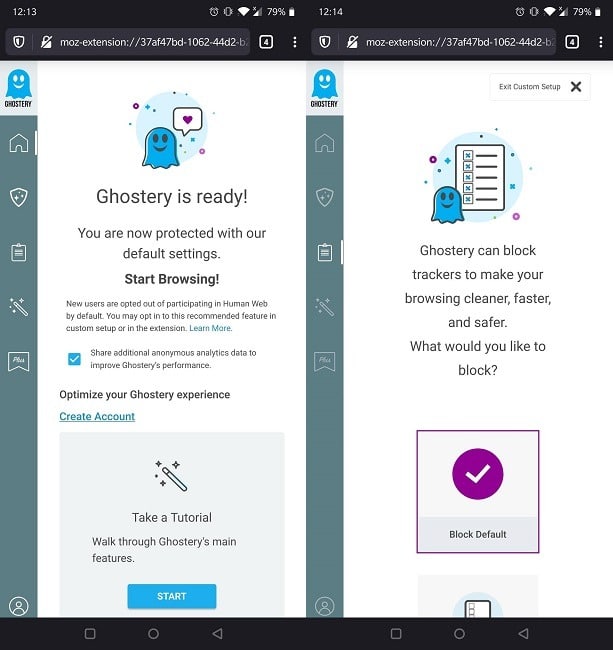 Meilleurs modules complémentaires Firefox pour Android Ghostery