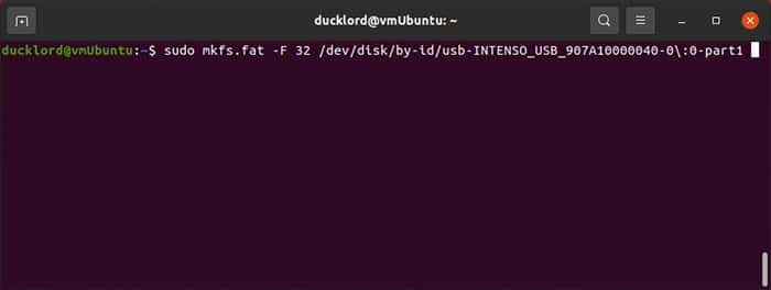 Réparer l'usb sous Linux Mkfs Fat