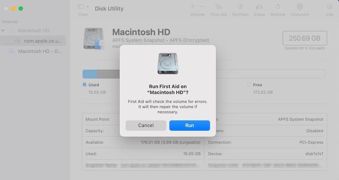 Mac exécutant la réparation lente des autorisations de correction