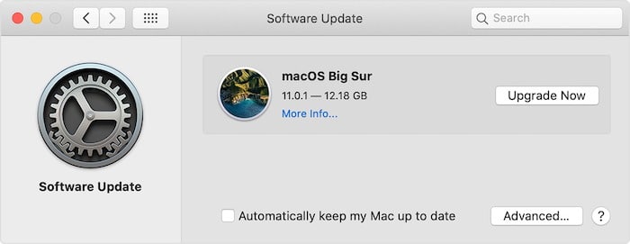 Mac exécutant une mise à jour logicielle lente