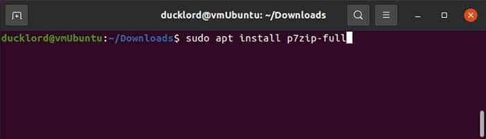 Compresser les fichiers fractionnés dans Ubuntu Installer P7zip
