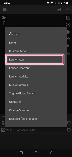 Créer une action de lancement d'application pour le widget Android