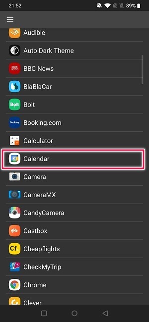 Créer un lien Android Widget vers l'application Calendrier