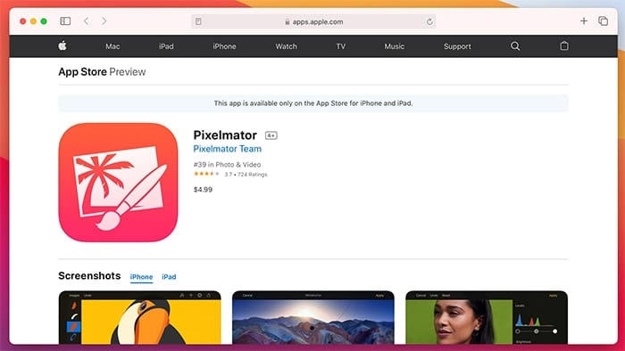 Applications de retouche photo iOS Pixelmator