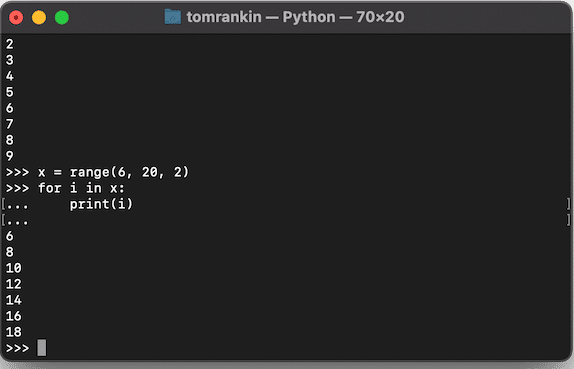 Nombres pairs de la plage Python