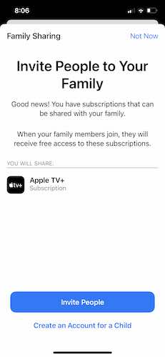 Configurer Apple Family Sharing Invite Iphone