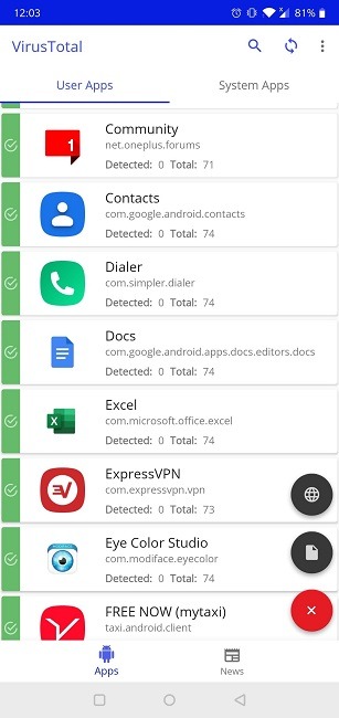 Comment analyser les fichiers Apk pour l'application mobile Virustotal