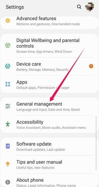 Comment désactiver la correction automatique Android Samsung General Management